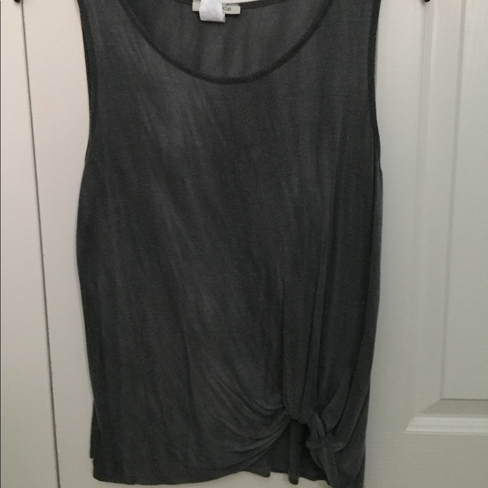 Gray knotted tank top